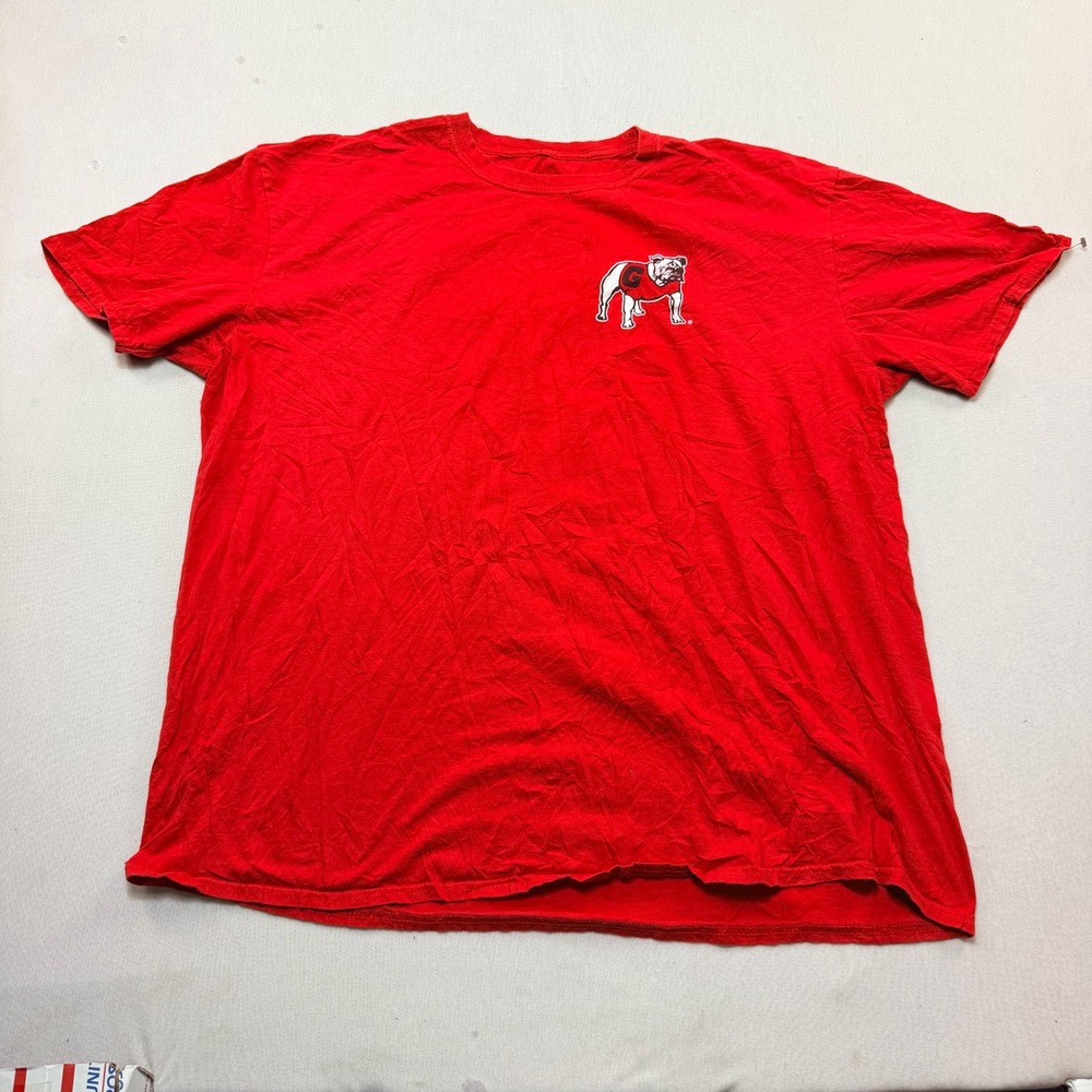 Georgia Bulldogs T-Shirt Mens Extra Large Red Excellent Dawgs Hedges Graphic